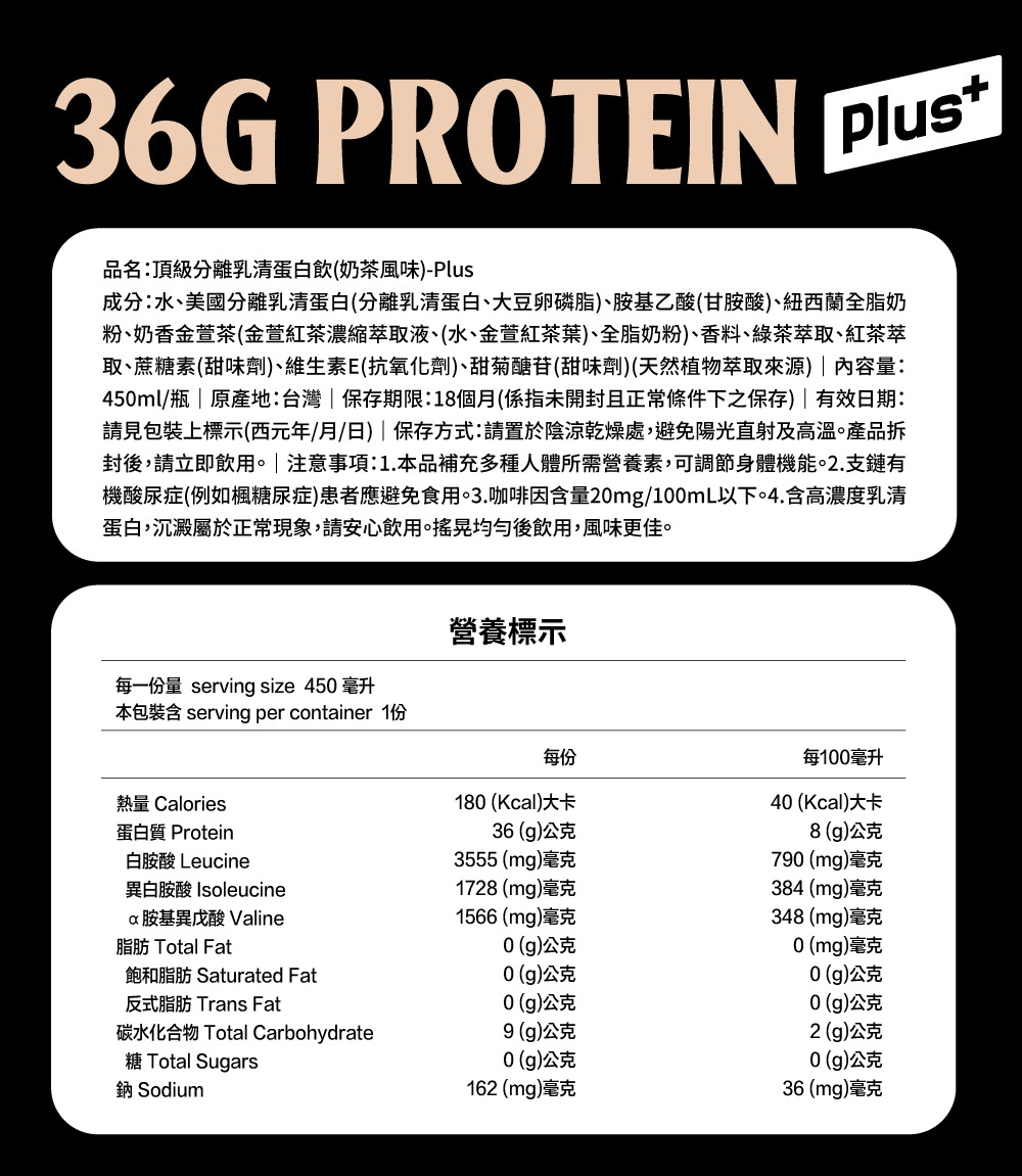 【36G蛋白質】Super X - 頂級分離乳清蛋白飲(450ml/瓶)(24瓶/箱)_5