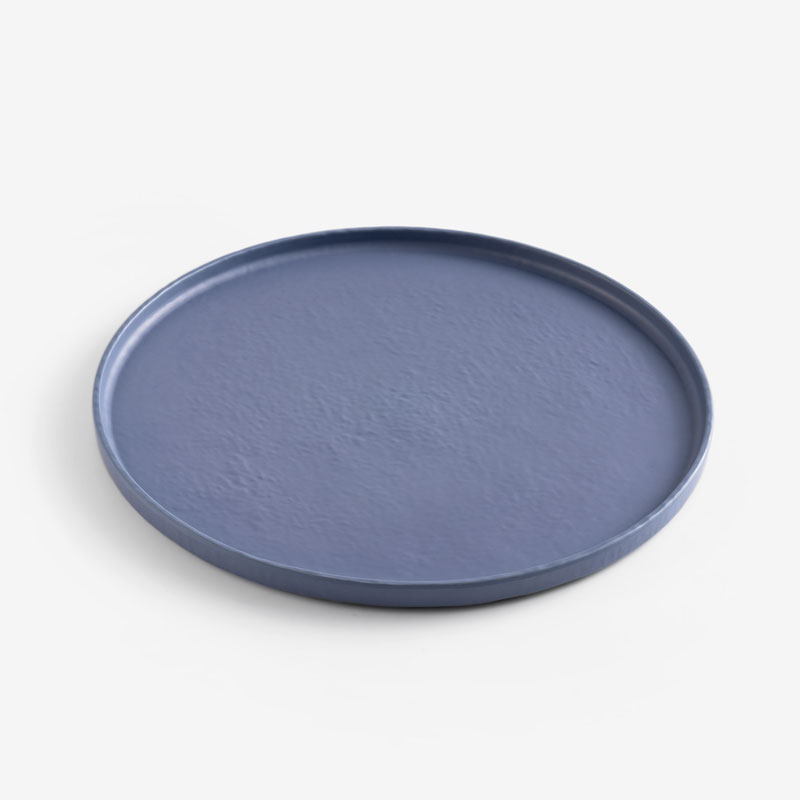 Stripes 17cm Plated Plastic Plate | Black | 10-piece Set_0