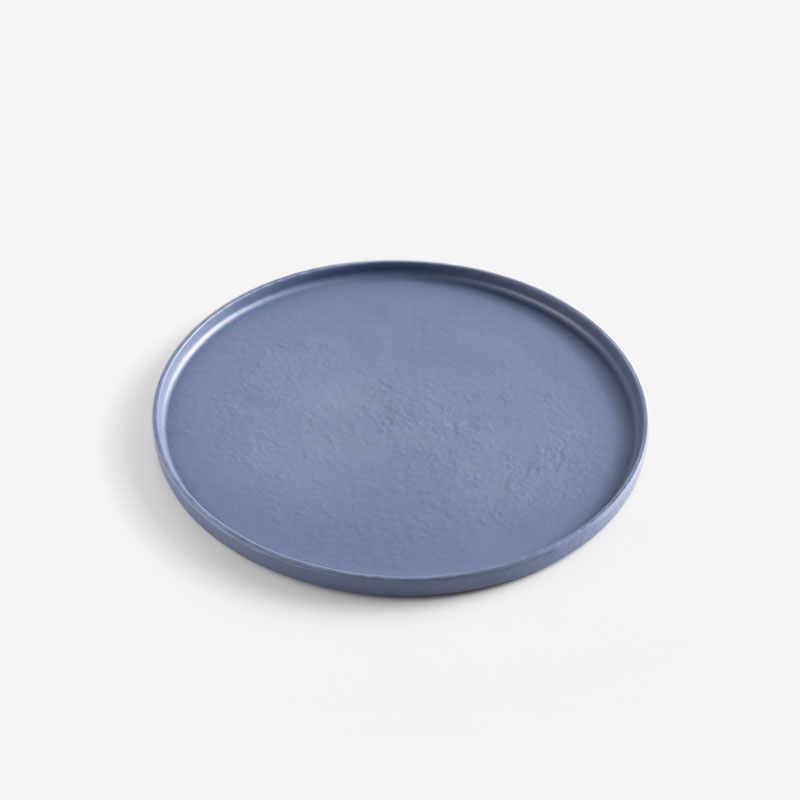 Stripes 17cm Plated Plastic Plate | Black | 10-piece Set_0