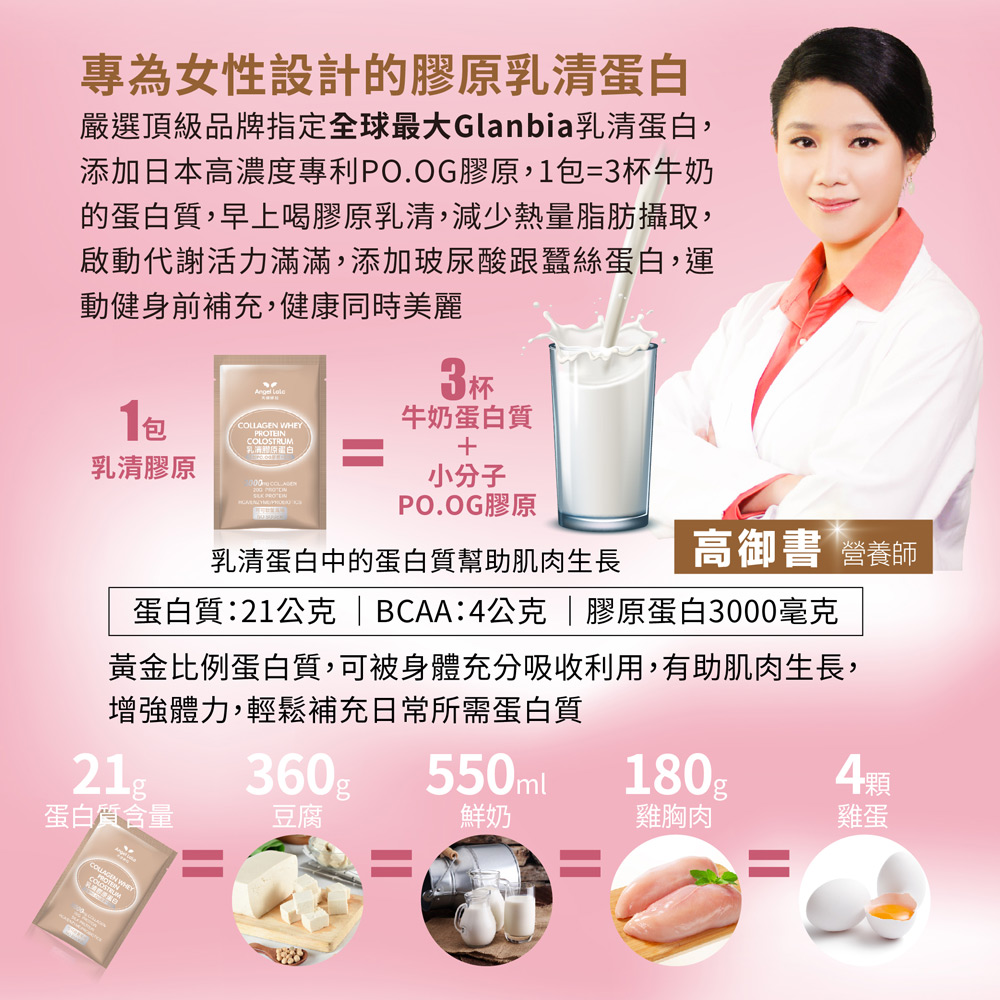 【Angel Lala 天使娜拉】乳清膠原蛋白粉(無糖可可風味/7包/盒)x6盒_4