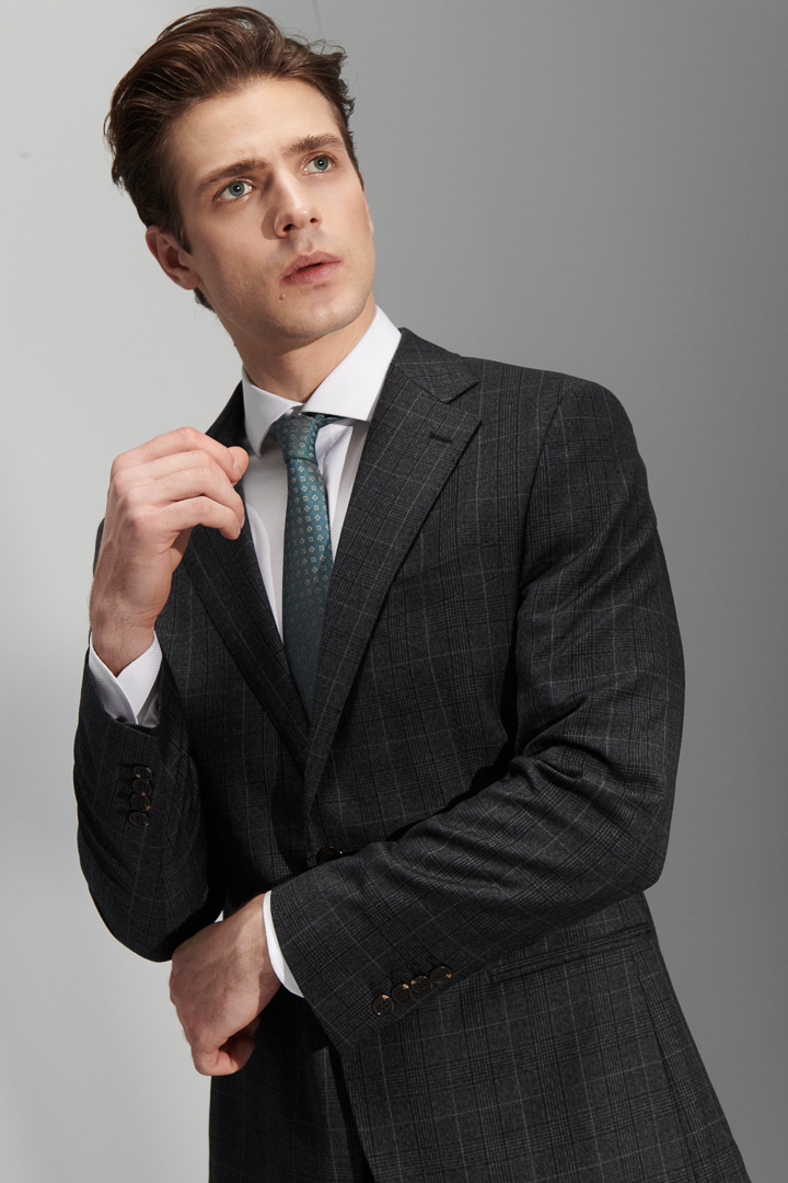 SST&C #米蘭系列 灰色格紋修身西裝外套 | 0112110003 (outlet)_5