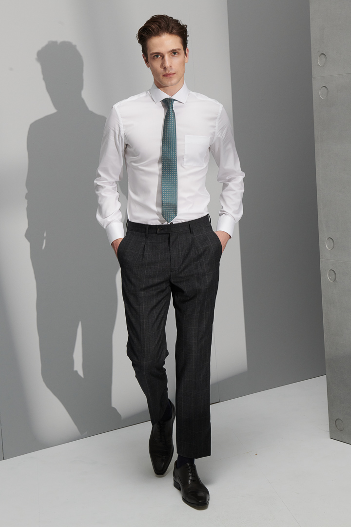 SST&C #米蘭系列 灰色格紋修身西裝褲 | 0212110003 (outlet)_0