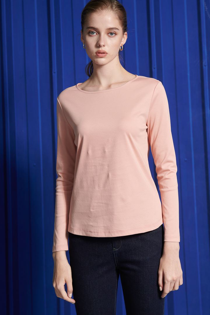 SST&C Women'S Coral Pink Boat Neck T-Shirt | 8762110007  (Outlet)_1