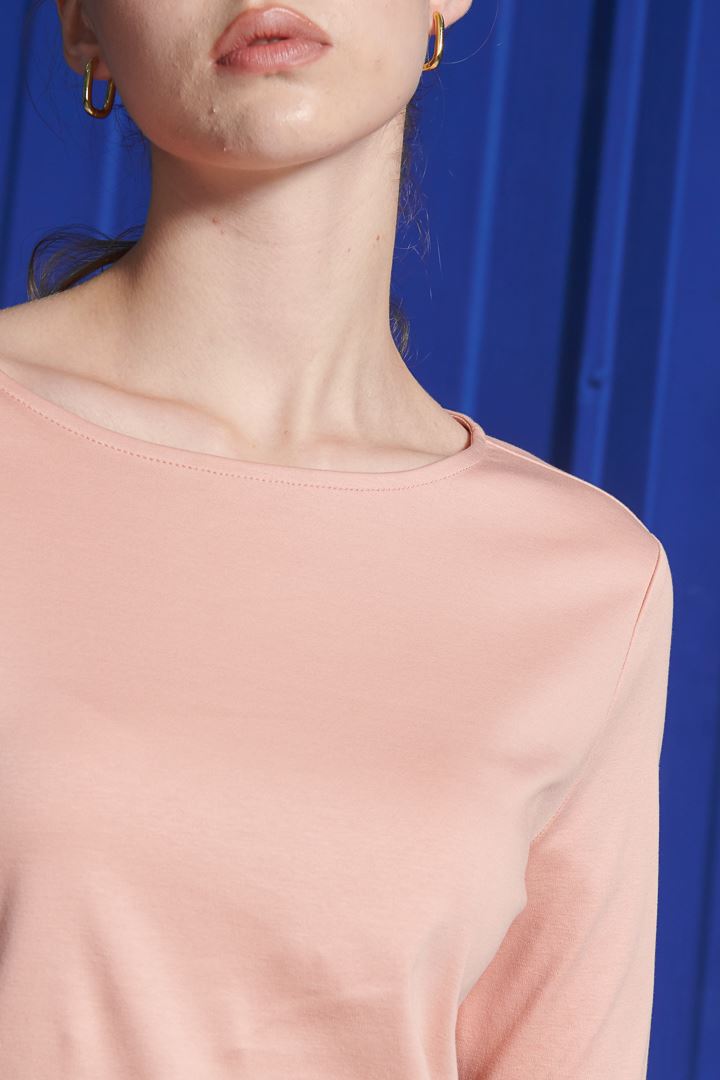SST&C Women'S Coral Pink Boat Neck T-Shirt | 8762110007  (Outlet)_7