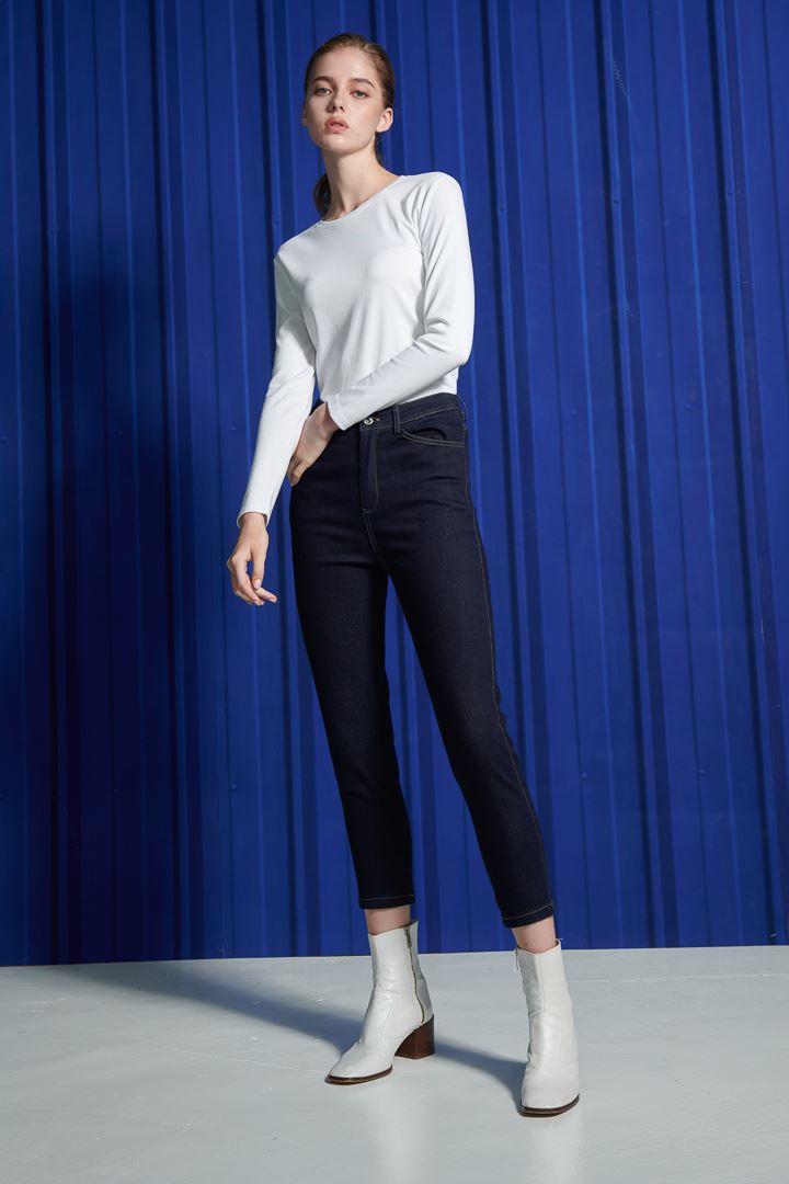 SST&C Women'S Denim Blue Mid Rise Slim Jeans | 8262110002  (Outlet)_1
