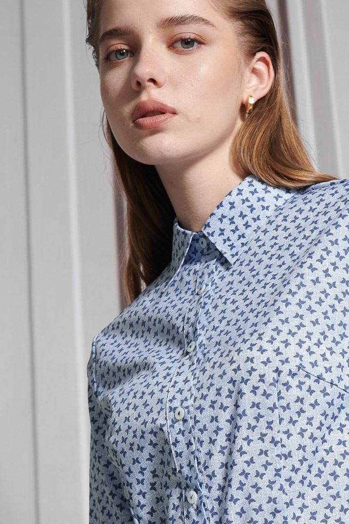 SST&C Women'S Light Blue Butterfly Print Shirt | 7562110007  (Outlet)_5