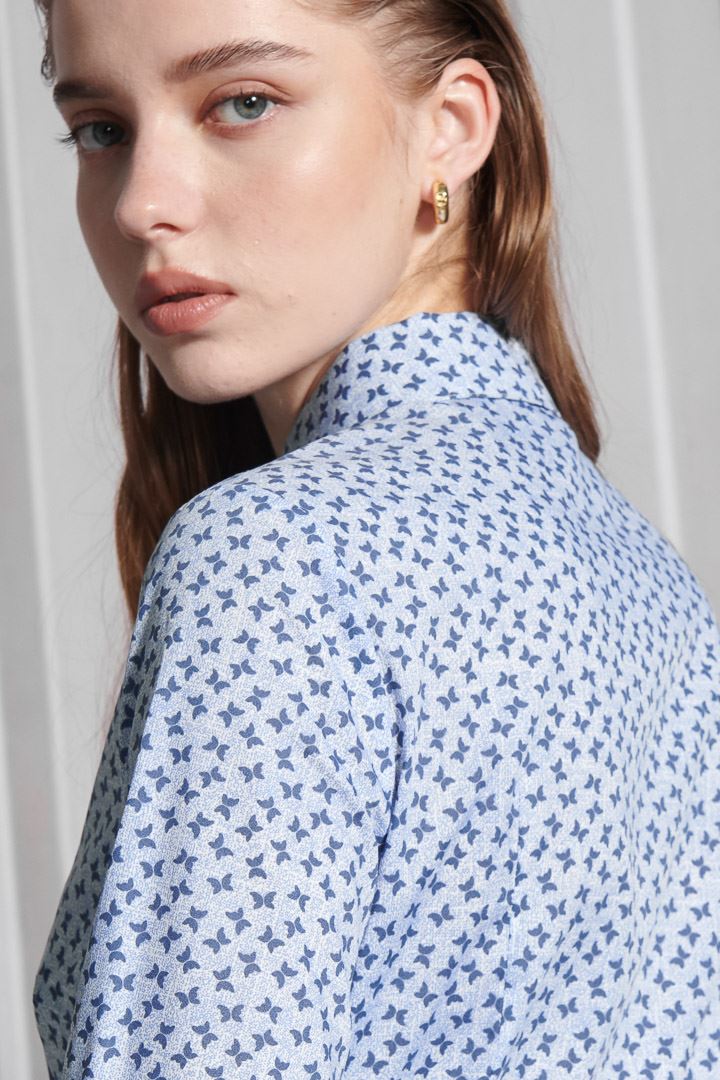 SST&C Women'S Light Blue Butterfly Print Shirt | 7562110007  (Outlet)_7