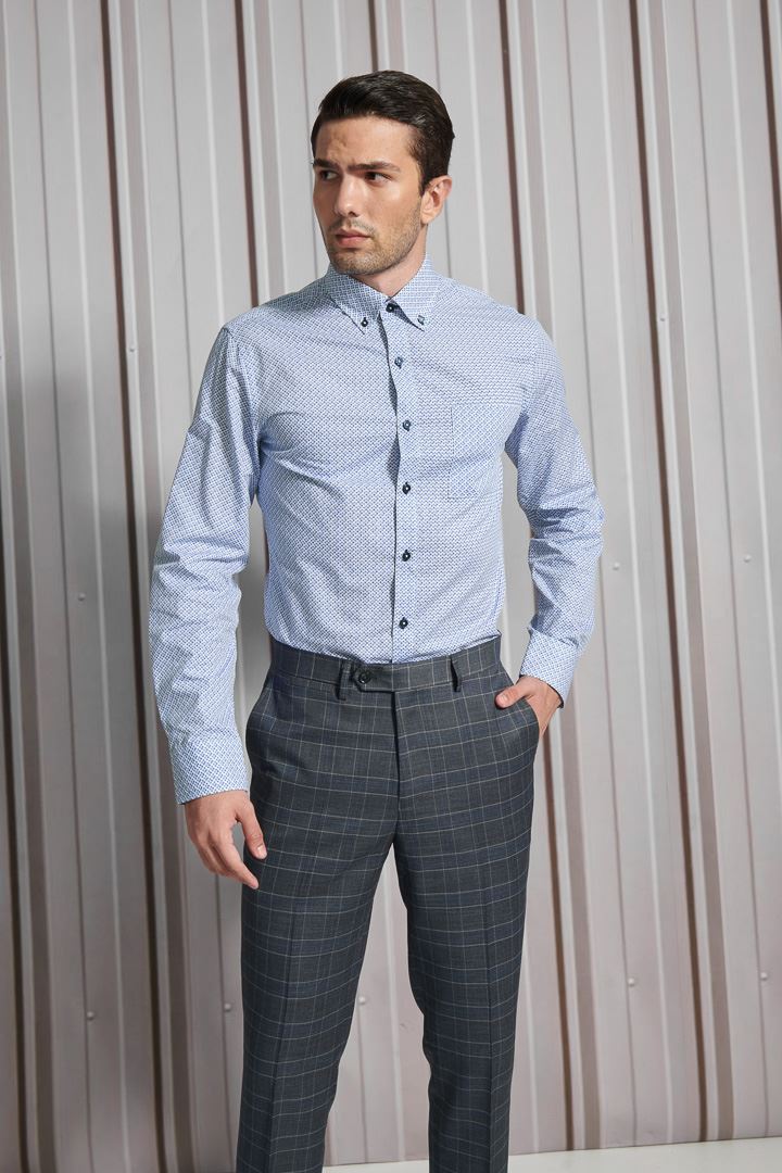SST&C #Comfortable Cotton  Blue Diamond Printed Shirt | 0312111002  (Outlet)_1