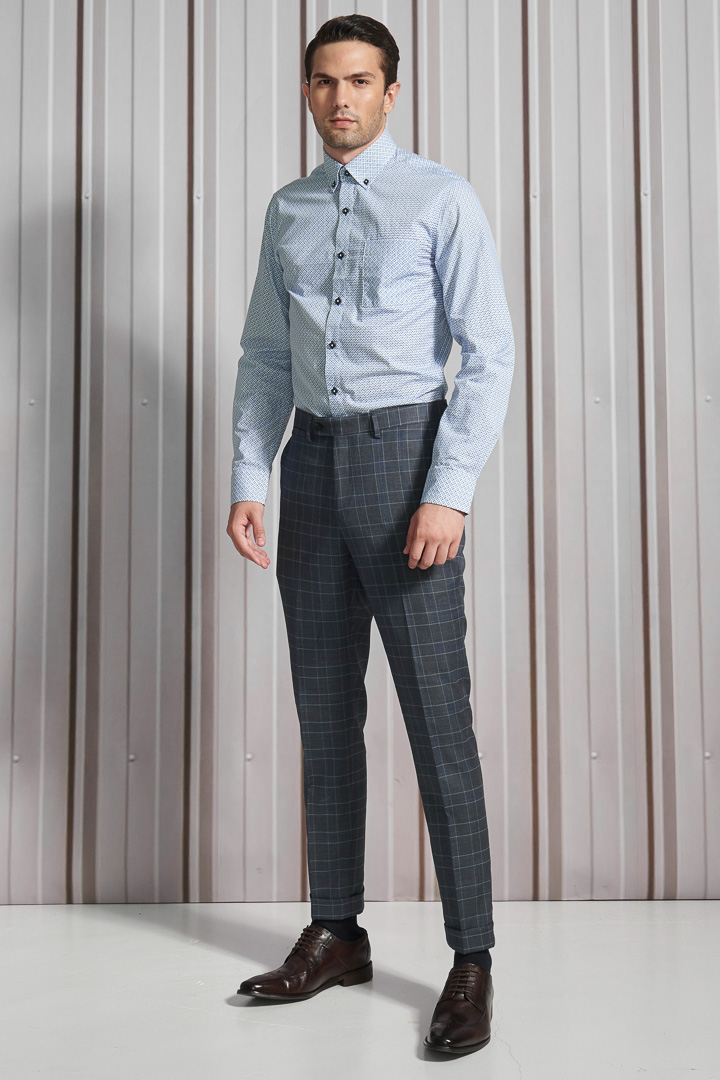 SST&C #Comfortable Cotton  Blue Diamond Printed Shirt | 0312111002  (Outlet)_3