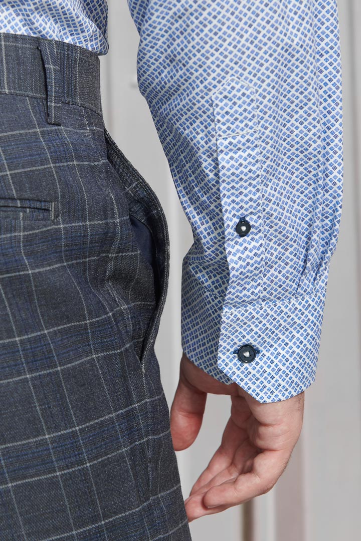 SST&C #Comfortable Cotton  Blue Diamond Printed Shirt | 0312111002  (Outlet)_5
