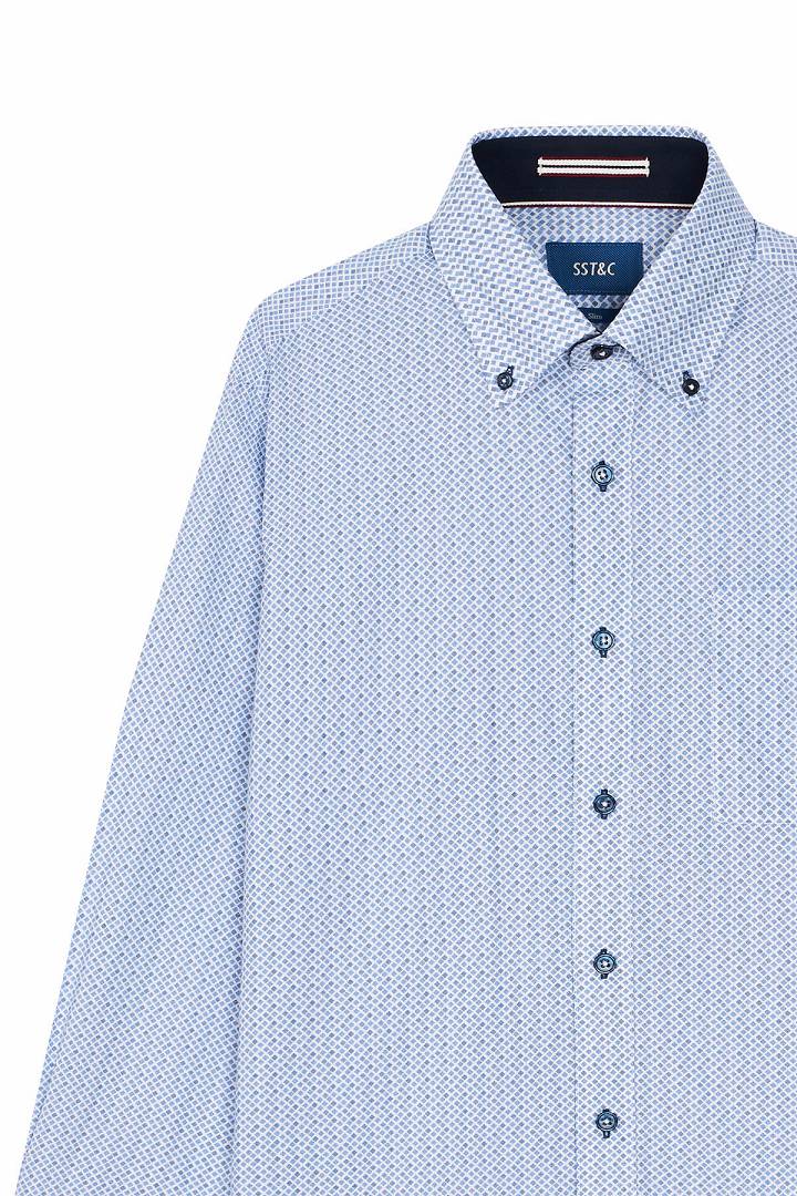 SST&C #Comfortable Cotton  Blue Diamond Printed Shirt | 0312111002  (Outlet)_7
