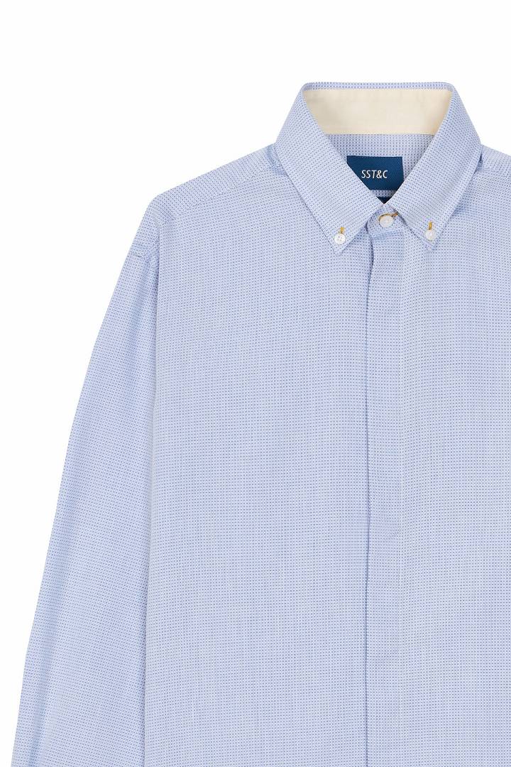 SST&C #Easycare  Blue Textured Shirt | 0312111006  (Outlet)_1