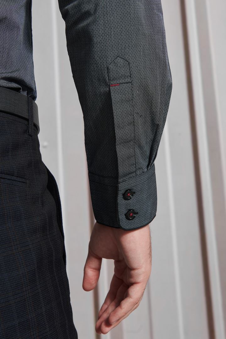 SST&C #Easycare  Dark Gray Textured Shirt | 0312111009  (Outlet)_5