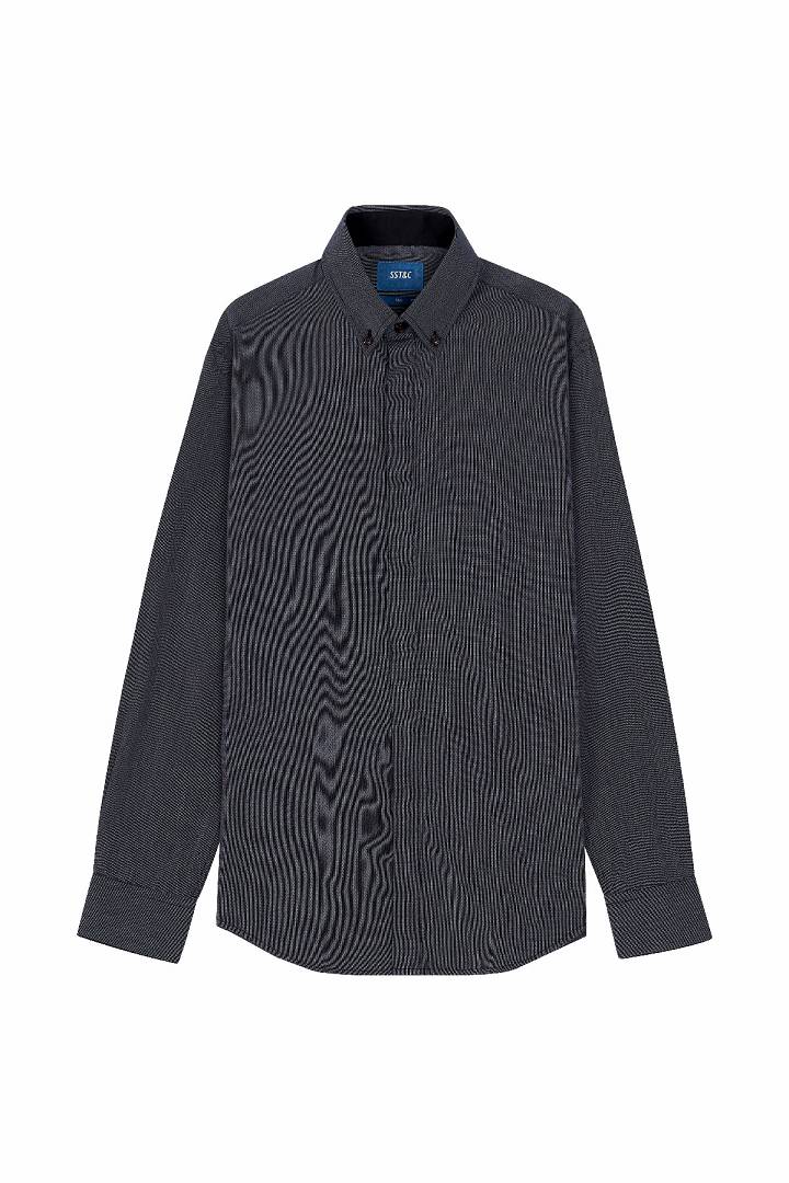 SST&C #Easycare  Dark Gray Textured Shirt | 0312111009  (Outlet)_6