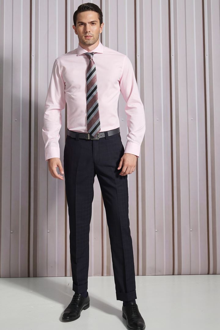 SST&C #Online Exclusive  #Easycare  Pink Textured Shirt | 0312111013  (Outlet)_3