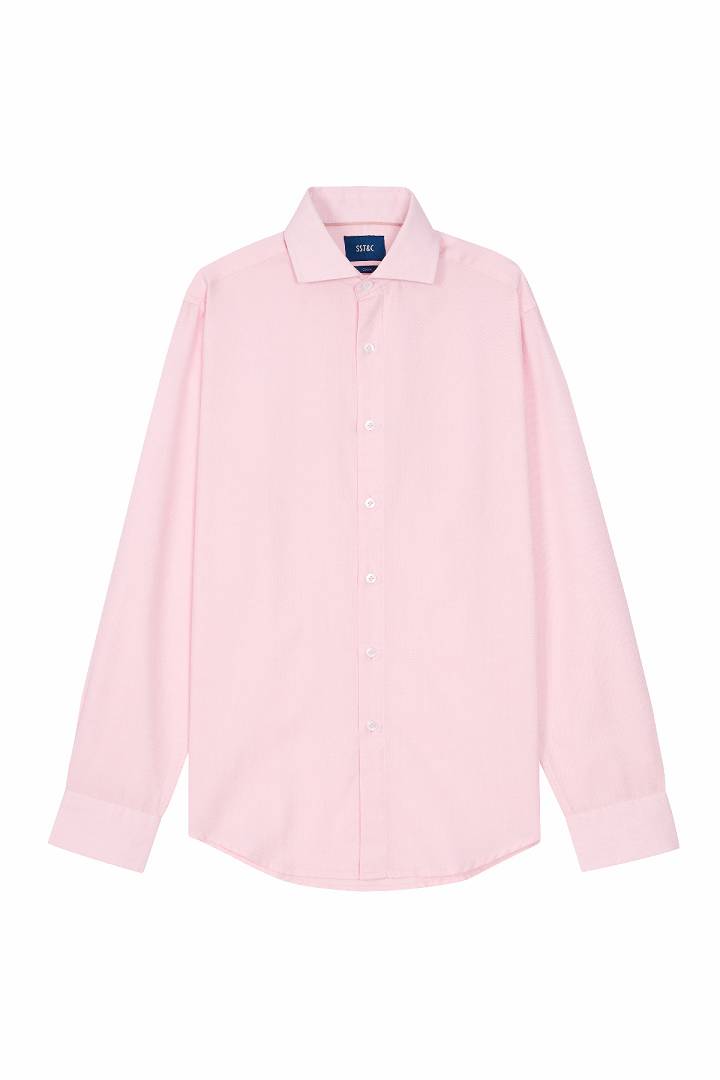 SST&C #Online Exclusive  #Easycare  Pink Textured Shirt | 0312111013  (Outlet)_6