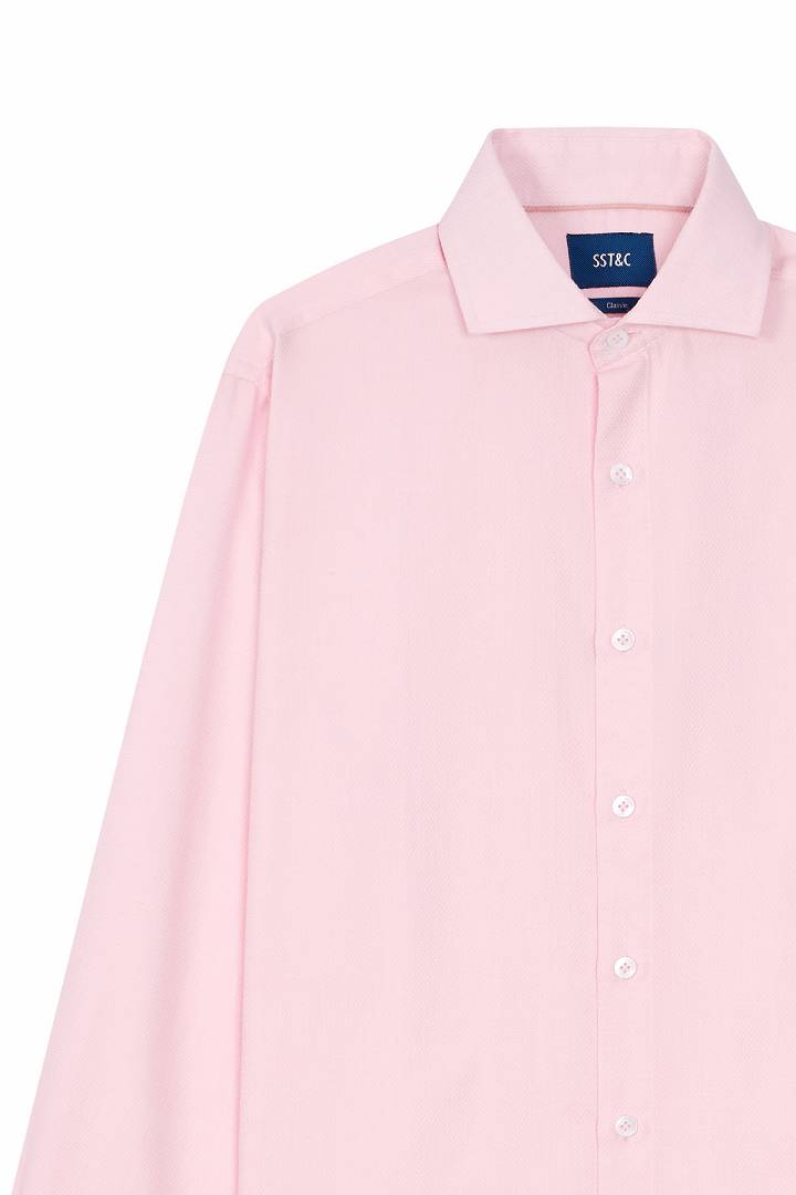 SST&C #Online Exclusive  #Easycare  Pink Textured Shirt | 0312111013  (Outlet)_7