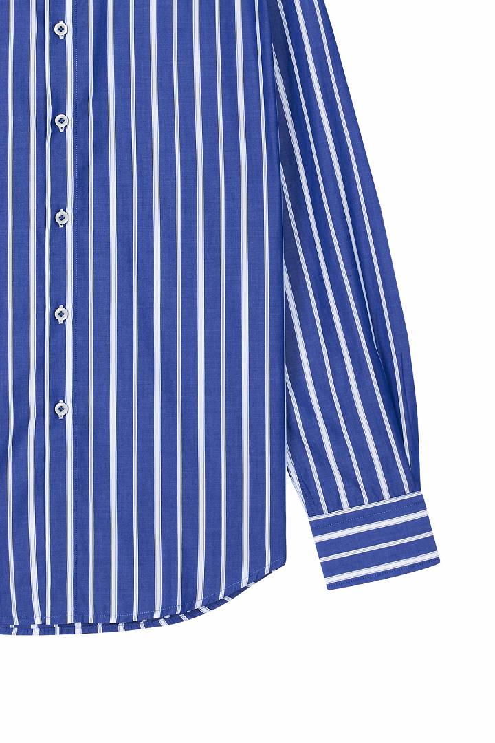 SST&C #Online Exclusive  #Comfortable Cotton  Blue and White Straight Shirt | 0312111016  (Outlet)_8