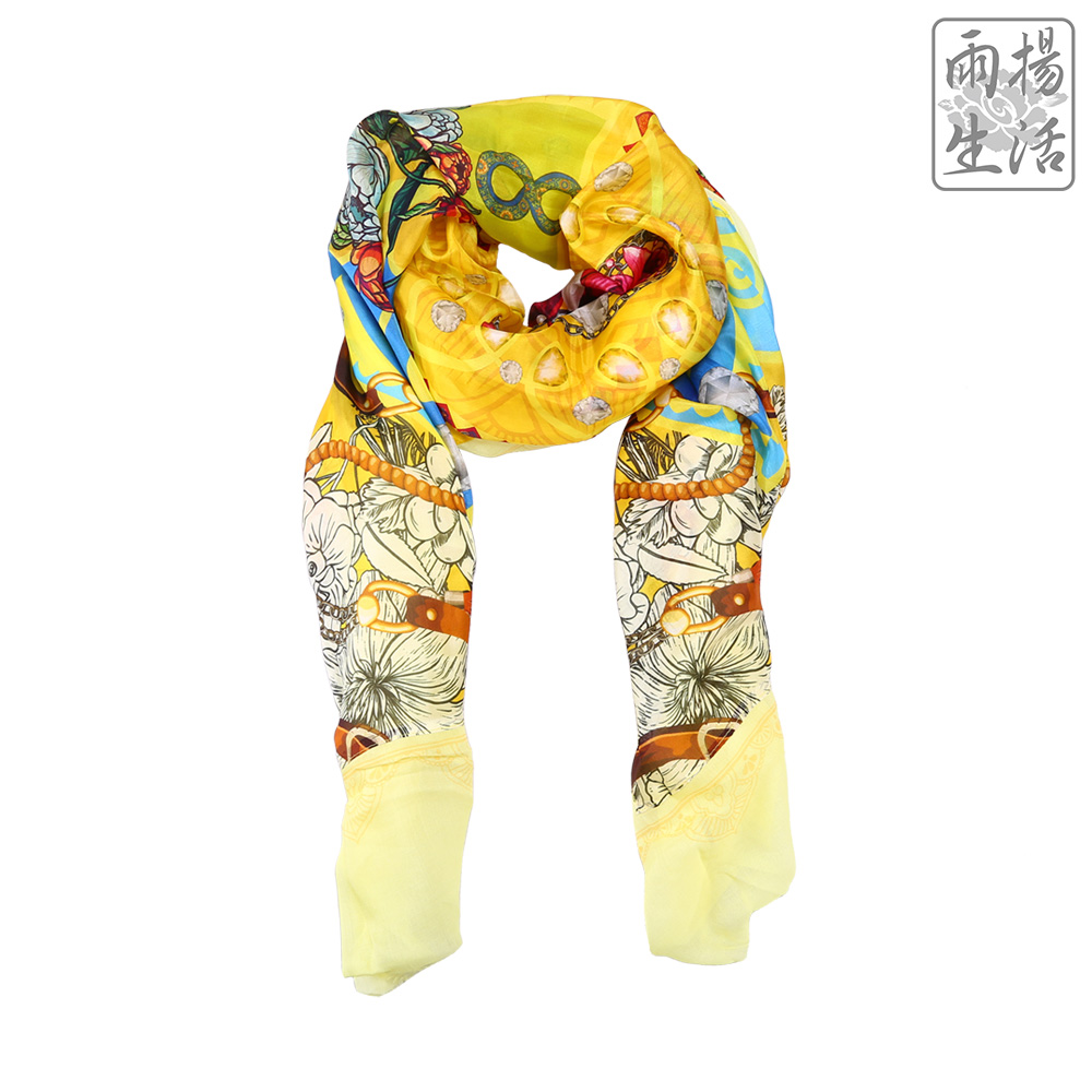 富貴三合貴人護法披巾-黃色（蛇、雞、牛）（限海外直購）shawl_6