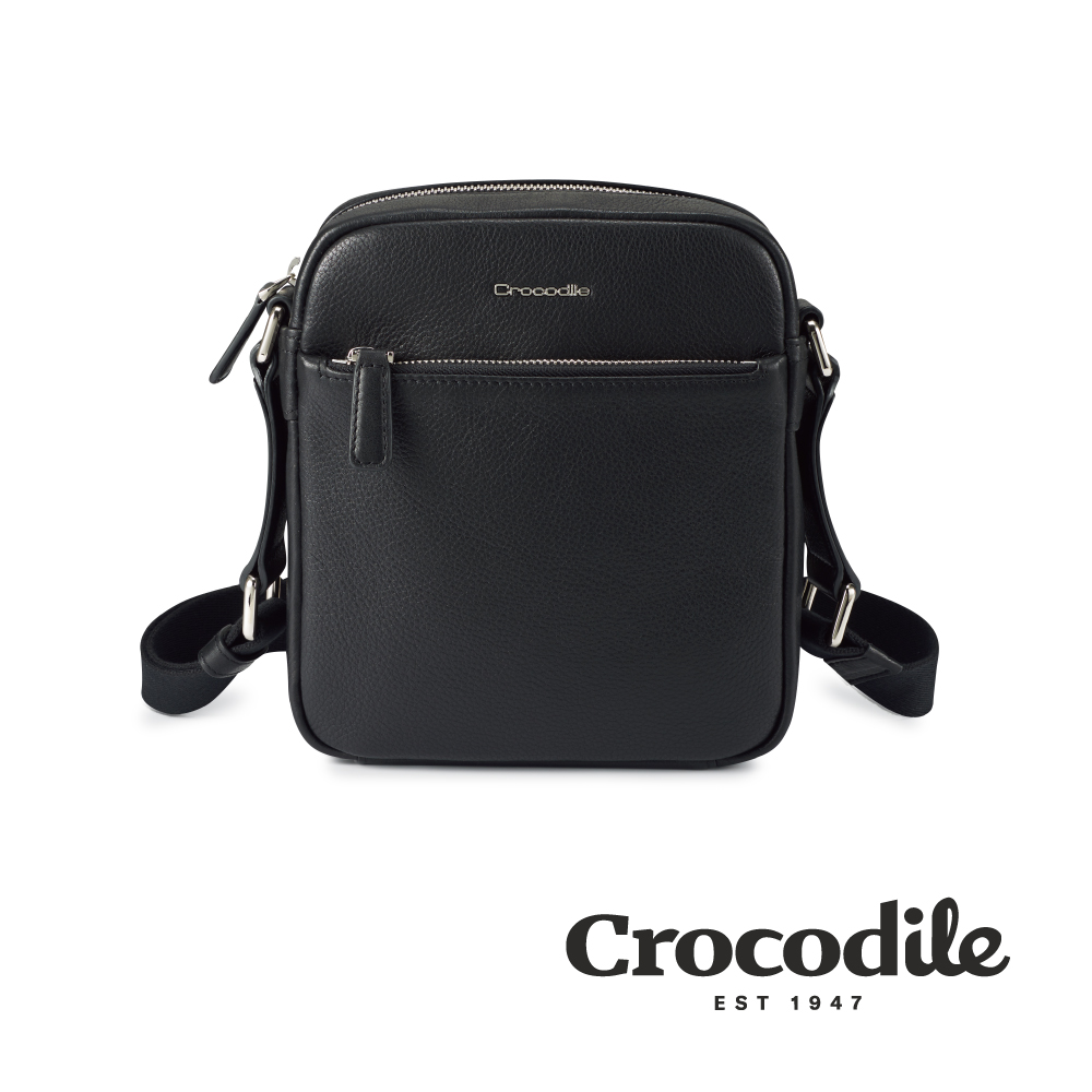 【Crocodile 鱷魚皮件】Rocky 2.0系列 直式斜背包(S) 側背包-0104-08108-黑綠兩色_1