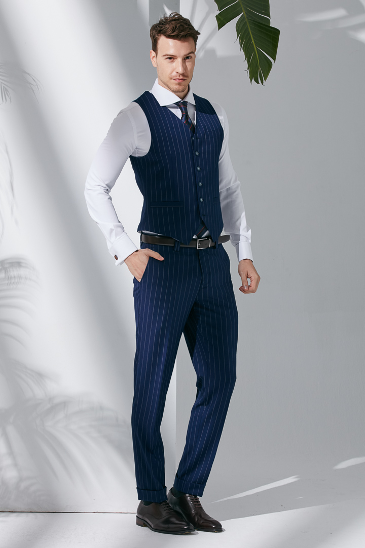 SST&C Straight Striped Pattern Slim Fit Suit Trousers | 0211904008  (Outlet)_0