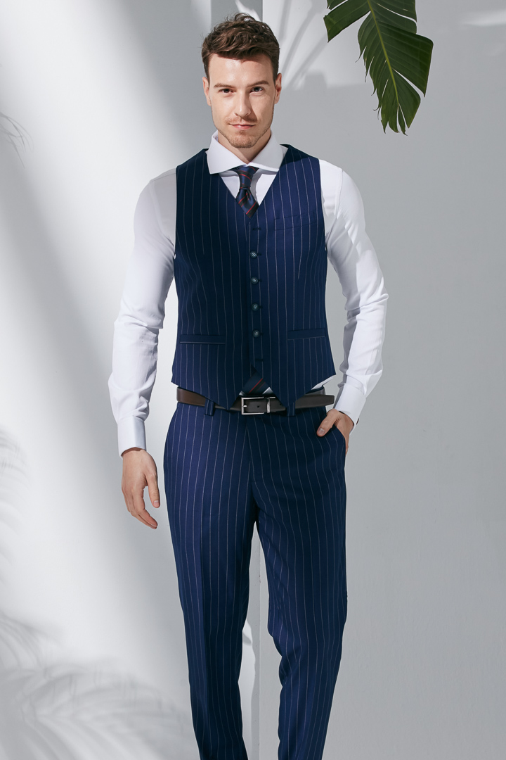 SST&C Straight Striped Pattern Slim Fit Suit Trousers | 0211904008  (Outlet)_2