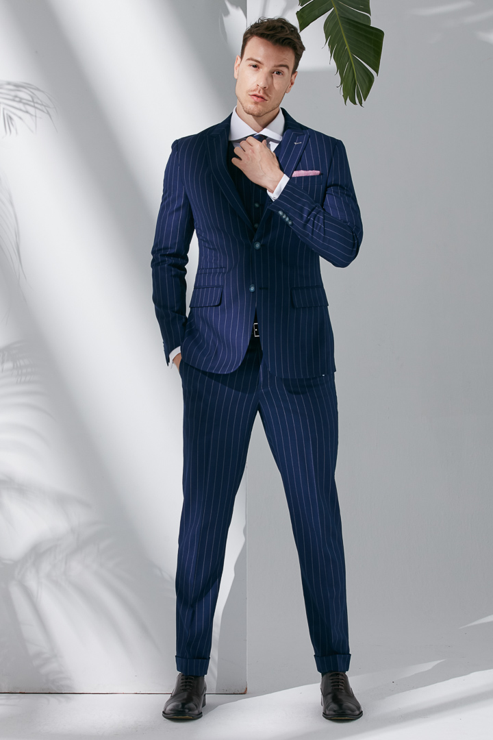 SST&C Straight Striped Pattern Slim Fit Suit Trousers | 0211904008  (Outlet)_3