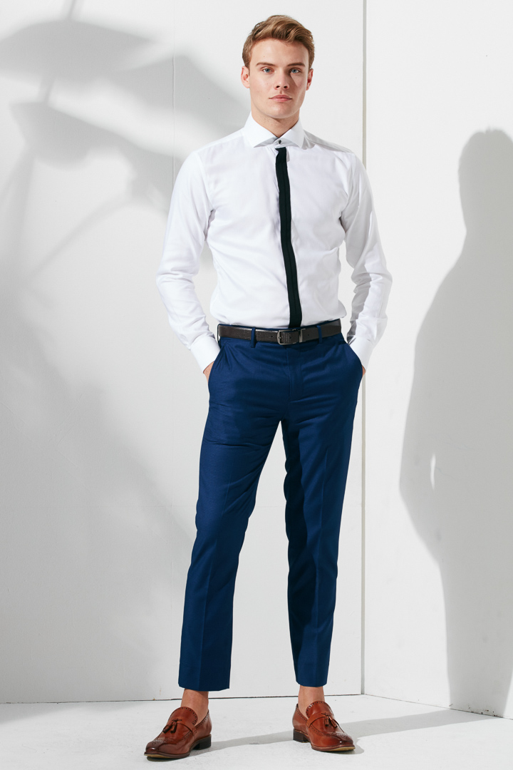 SST&C Navy Check Pattern Suit Trousers | 0211906001  (Outlet)_0