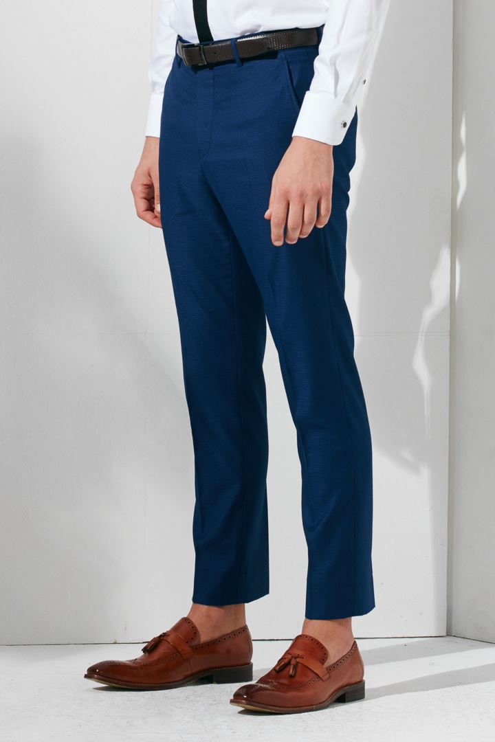 SST&C Navy Check Pattern Suit Trousers | 0211906001  (Outlet)_1