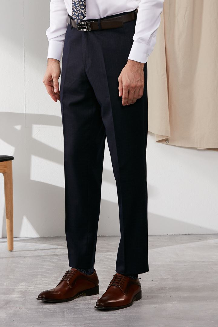 SST&C Navy Check Pattern Classic Suit Trousers | 0211909002  (Outlet)_1