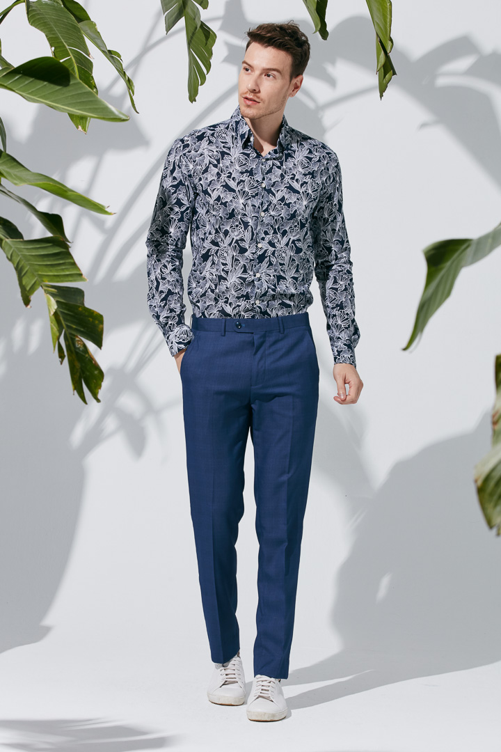 SST&C Navy Slim Fit Suit Trousers | 0261903003  (Outlet)_0