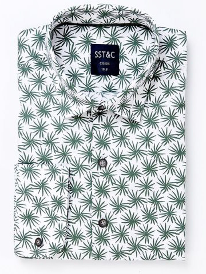 SST&C Green Leaf Print Shirt | 0311905004  (Outlet)_0