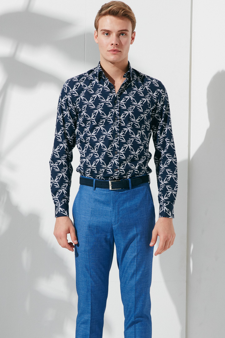 SST&C Dark Blue Printed Shirt | 0311905010  (Outlet)_2