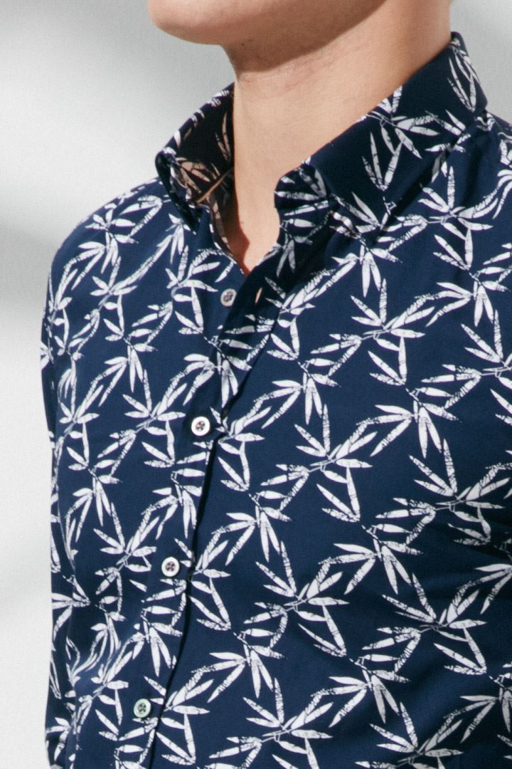 SST&C Dark Blue Printed Shirt | 0311905010  (Outlet)_4