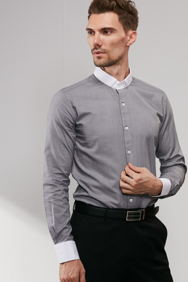 SST&C Houndstooth Stand Collar Shirt | 0311909001  (Outlet)_0
