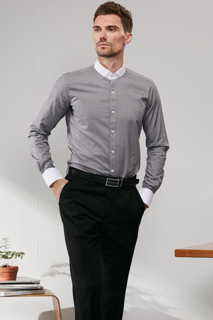 SST&C Houndstooth Stand Collar Shirt | 0311909001  (Outlet)_1