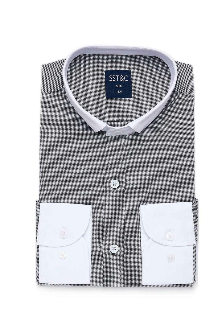 SST&C Houndstooth Stand Collar Shirt | 0311909001  (Outlet)_3