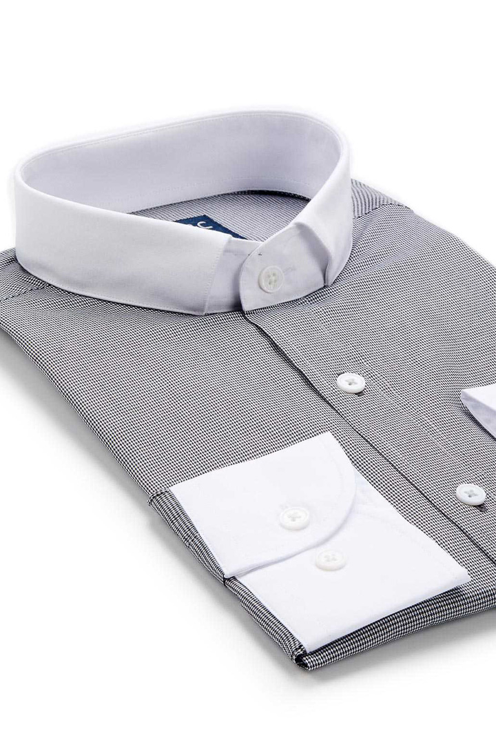 SST&C Houndstooth Stand Collar Shirt | 0311909001  (Outlet)_4