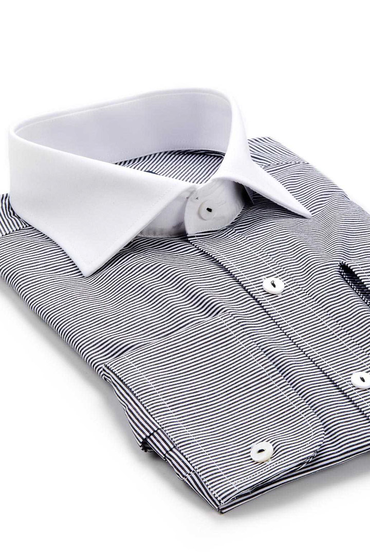 SST&C Black and White Thin Horizontal Stripe Shirt | 0311909023  (Outlet)_3