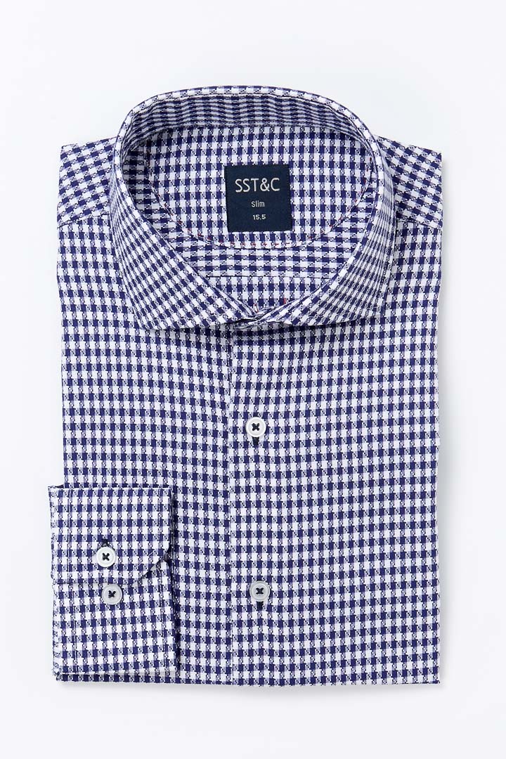 SST&C Textured Navy Shirt | 0331903025  (Outlet)_0
