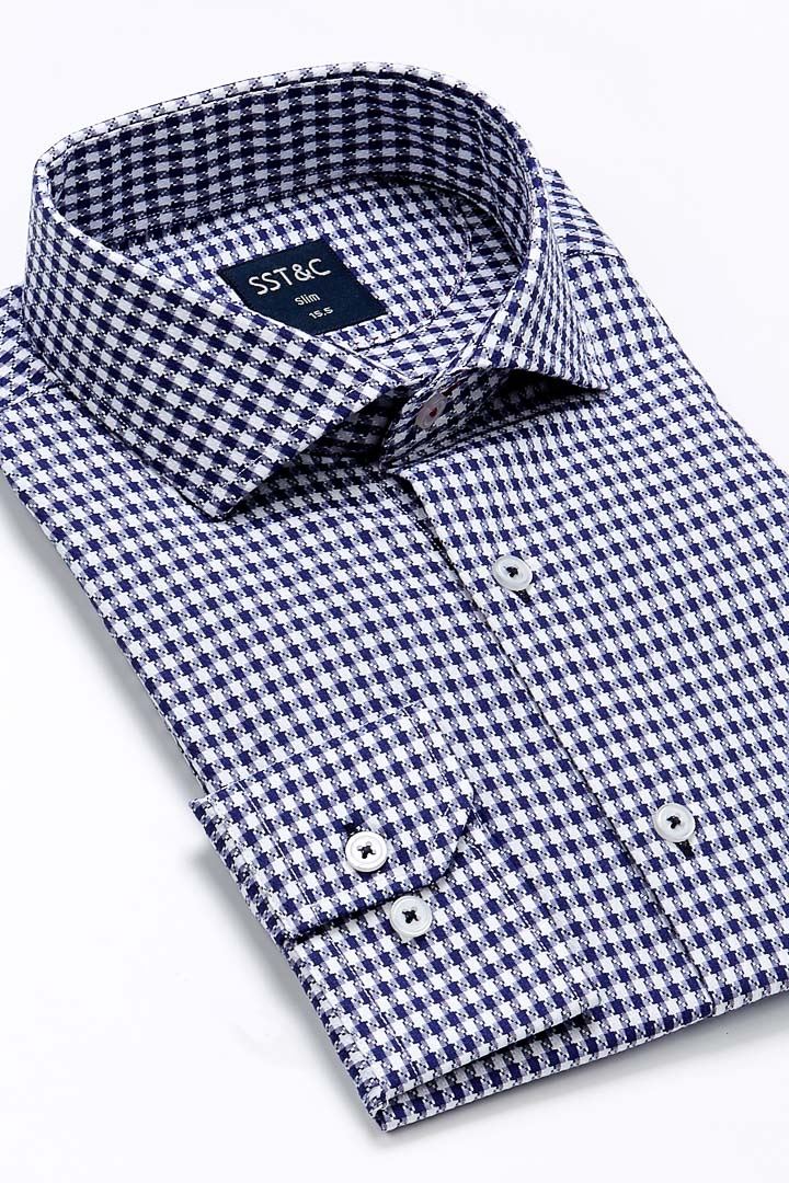 SST&C Textured Navy Shirt | 0331903025  (Outlet)_1
