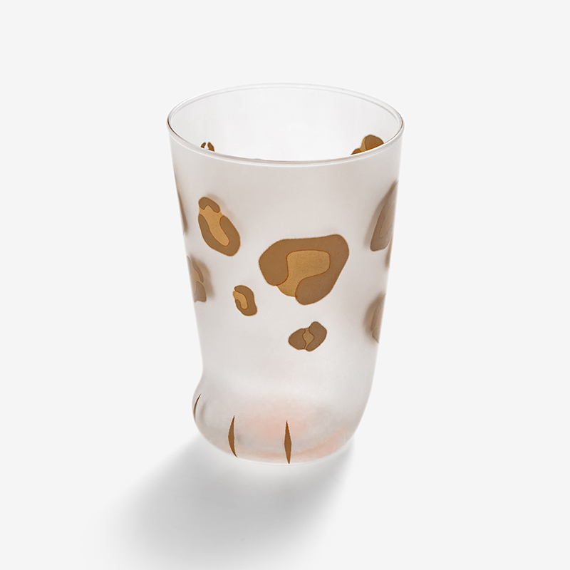 ADERIA 日製工藝 300ml 貓咪玻璃杯｜豹紋｜單品_0