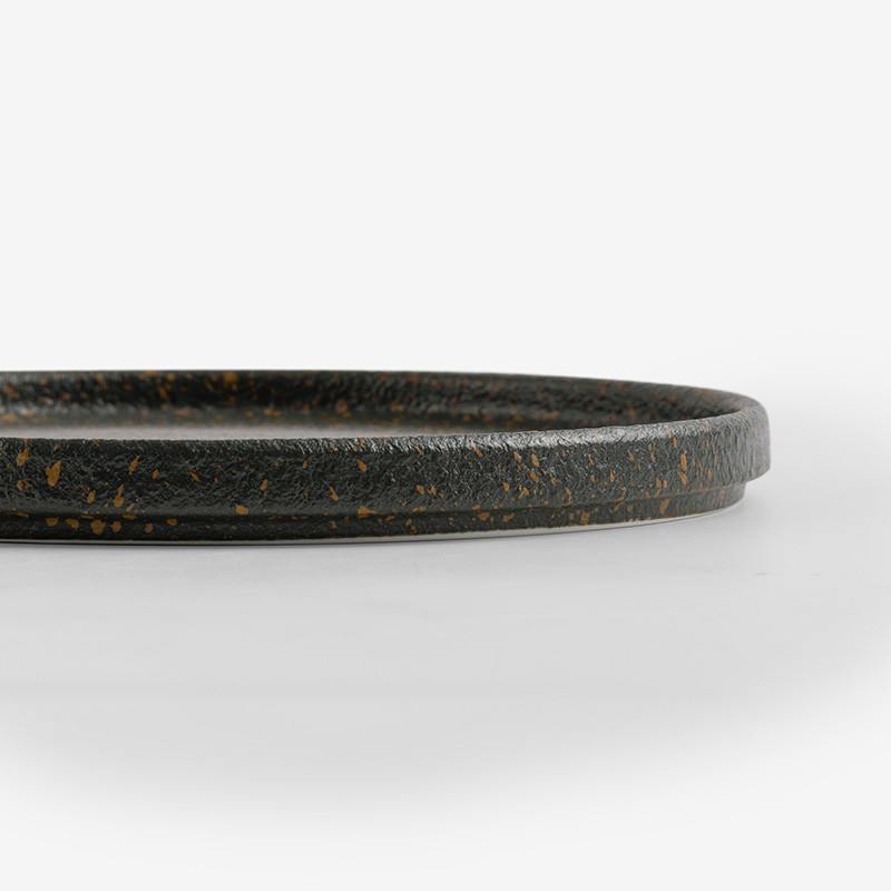 歐式 墨綠金箔 23.5cm 陶瓷淺盤｜綠紅｜單品_3