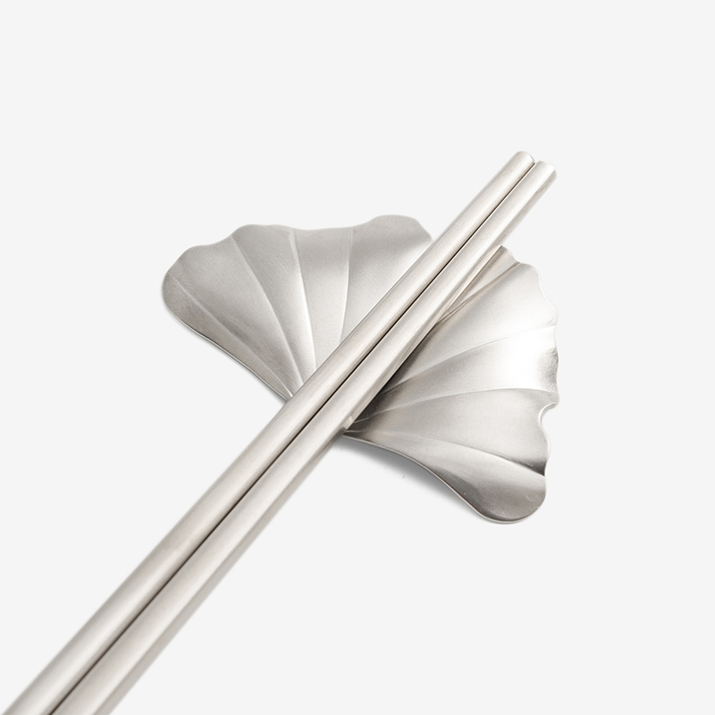 日式 經典工藝 6.5cm 銀杏筷架｜銀｜單品_1