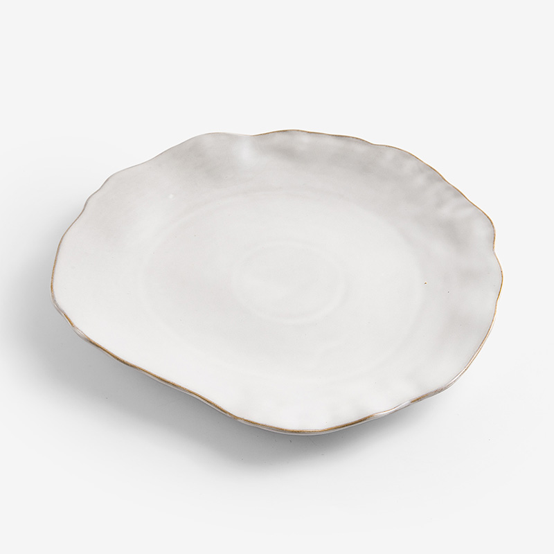 日式 手捻坯土 27.5cm 陶瓷大盤 │牙白│單品_0