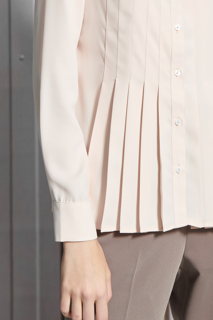 SST&C Women'S Cream Almond Stand Collar Pressed Design Top | 7662111003  (Outlet)_6