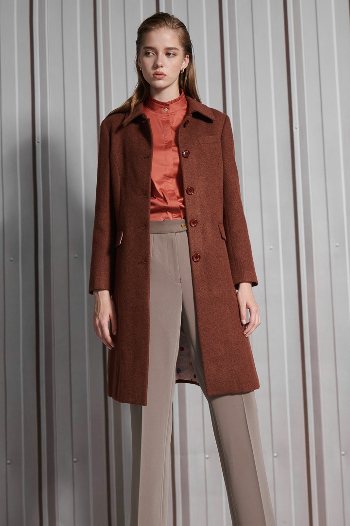 SST&C Women'S Wool Blend Lapel Button-Down Coat | 8162111002  (Outlet)_0