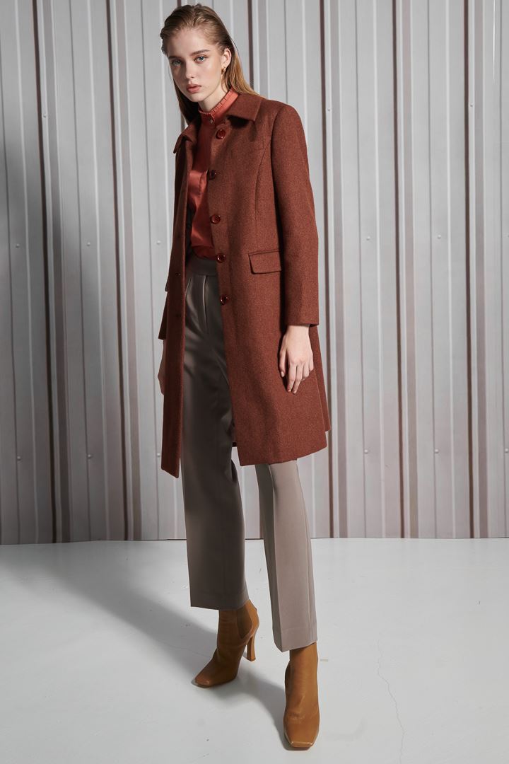 SST&C Women'S Wool Blend Lapel Button-Down Coat | 8162111002  (Outlet)_2