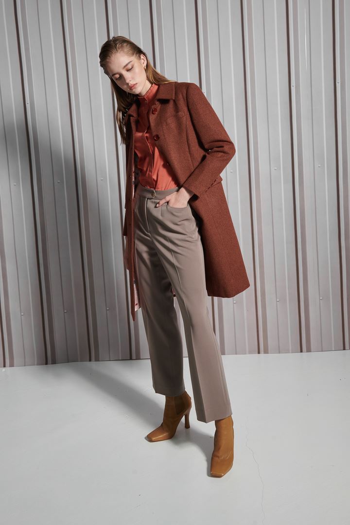 SST&C Women'S Wool Blend Lapel Button-Down Coat | 8162111002  (Outlet)_3