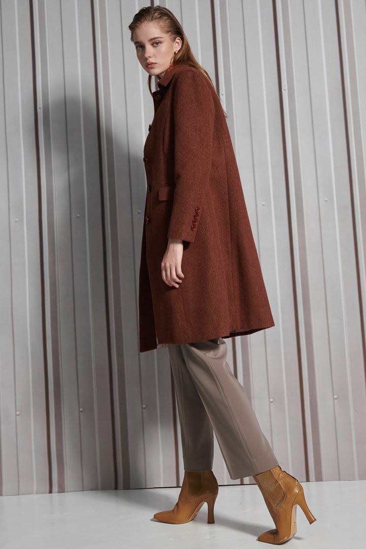 SST&C Women'S Wool Blend Lapel Button-Down Coat | 8162111002  (Outlet)_4